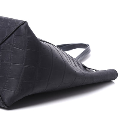 Celine Crocodile Embossed Nubuck Small Belt Cabas Phantom Navy Blue 7 of 9