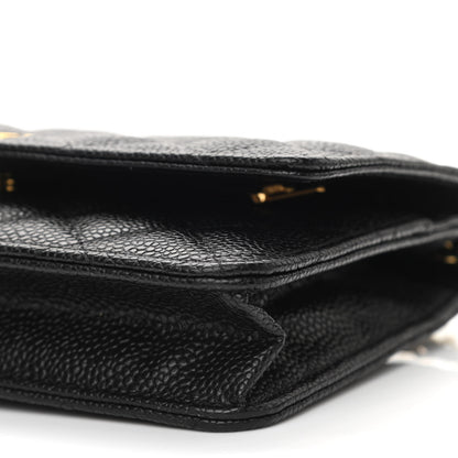 Chanel Caviar Quilted Wallet On Chain WOC Black 11 of 12