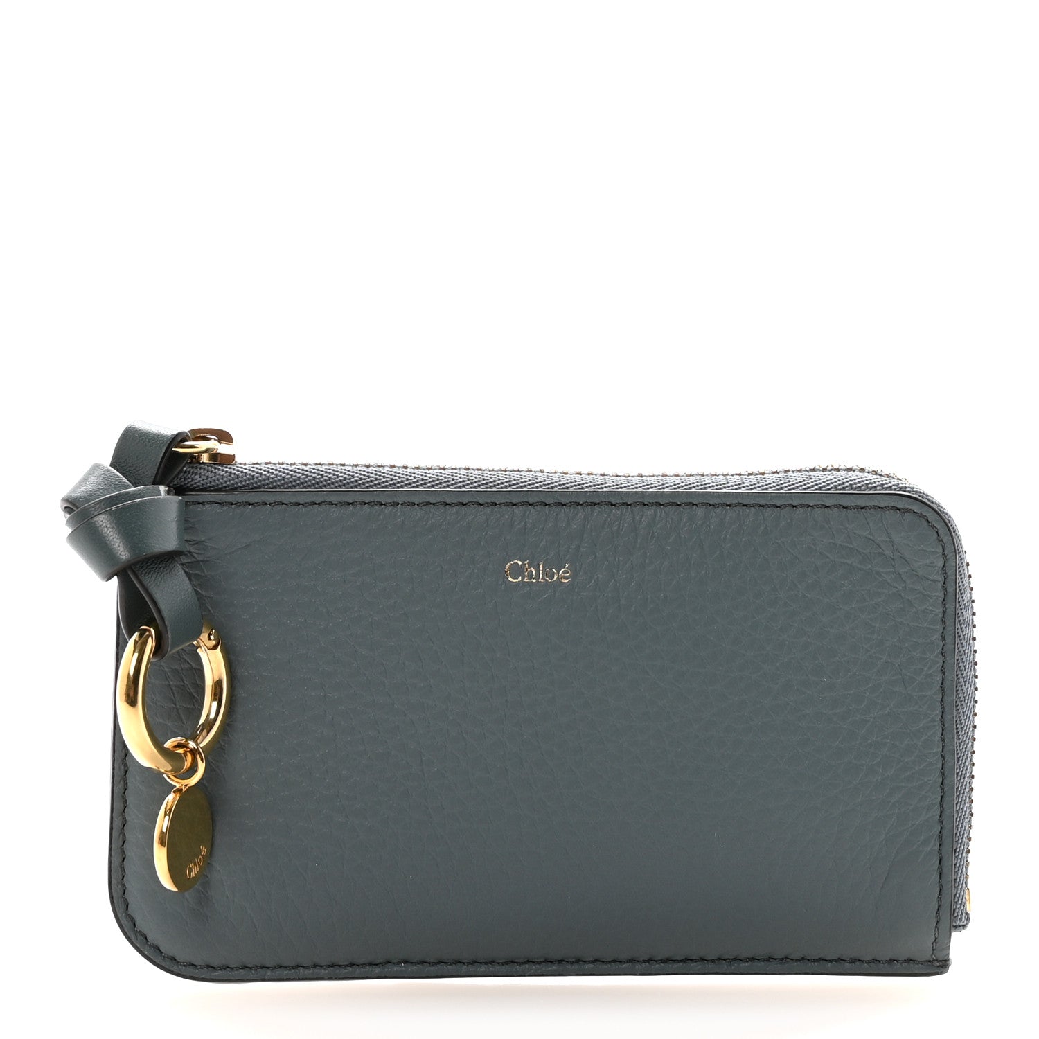Chloe Grained Calfskin Alphabet Zip Card Holder Cloudy Blue 1 of 8