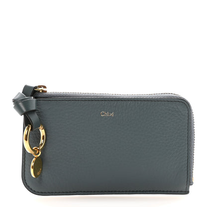 Chloe Grained Calfskin Alphabet Zip Card Holder Cloudy Blue 1 of 8