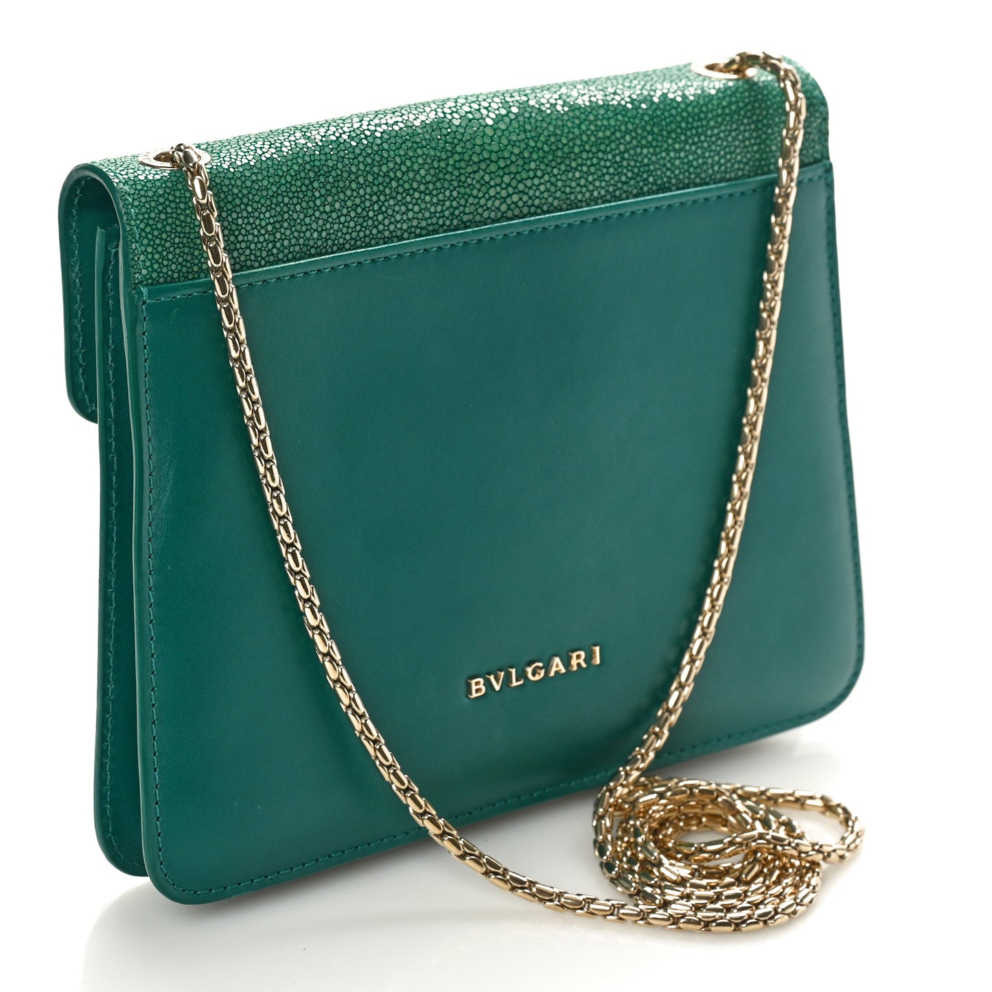 Galuchat Calfskin Serpenti Forever Crossbody Bag Green