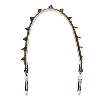 Fendi Calfskin Studded Mini Strap You Black Gold Silver 1 of 5