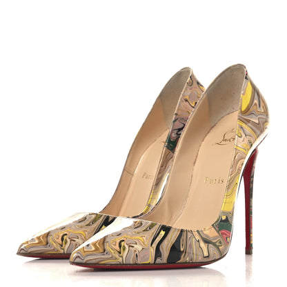 Christian Louboutin Patent Marble Swirl So Kate 120 Pumps 37.5 Multicolor 4 of 9