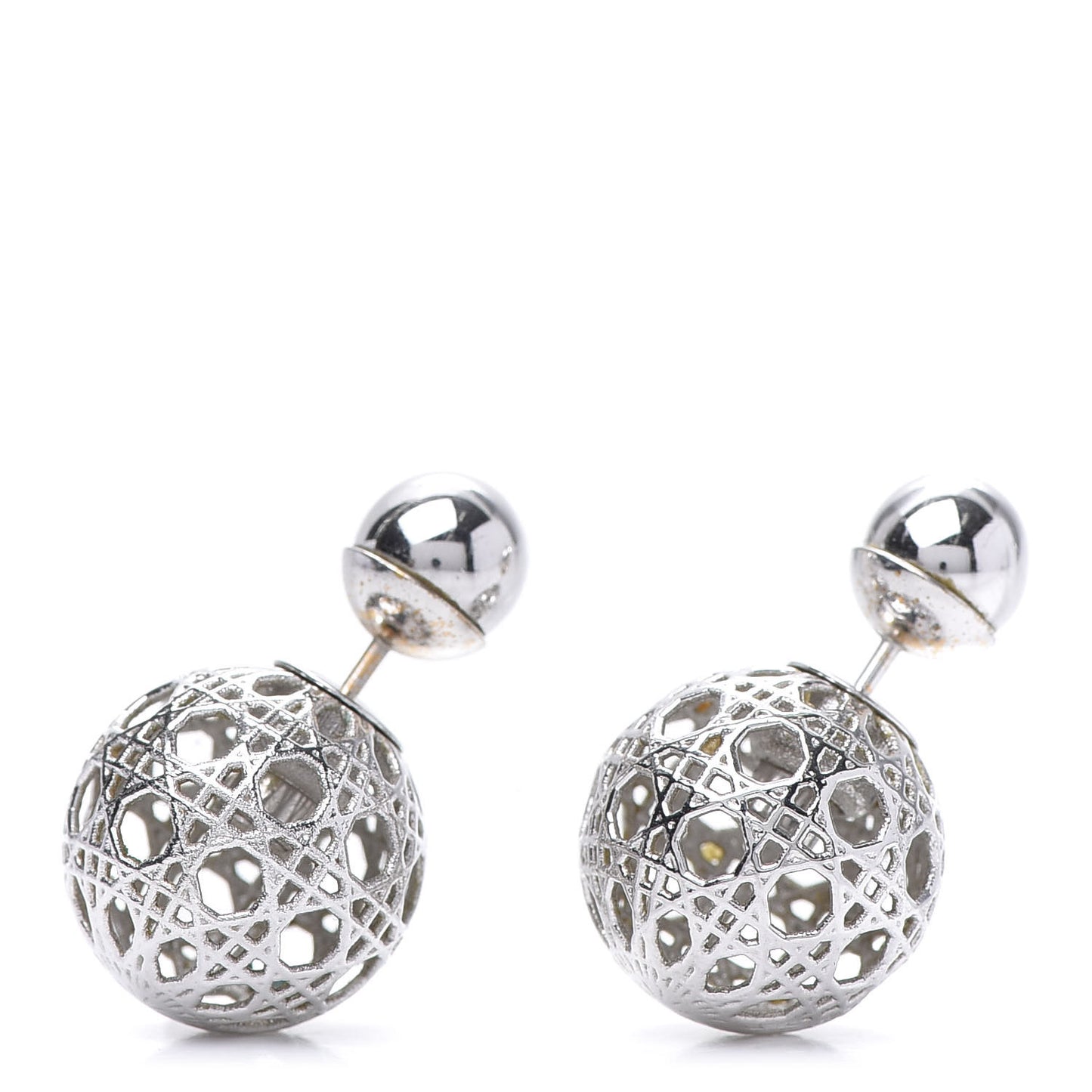 Cannage Mise En Dior Tribal Earrings Silver