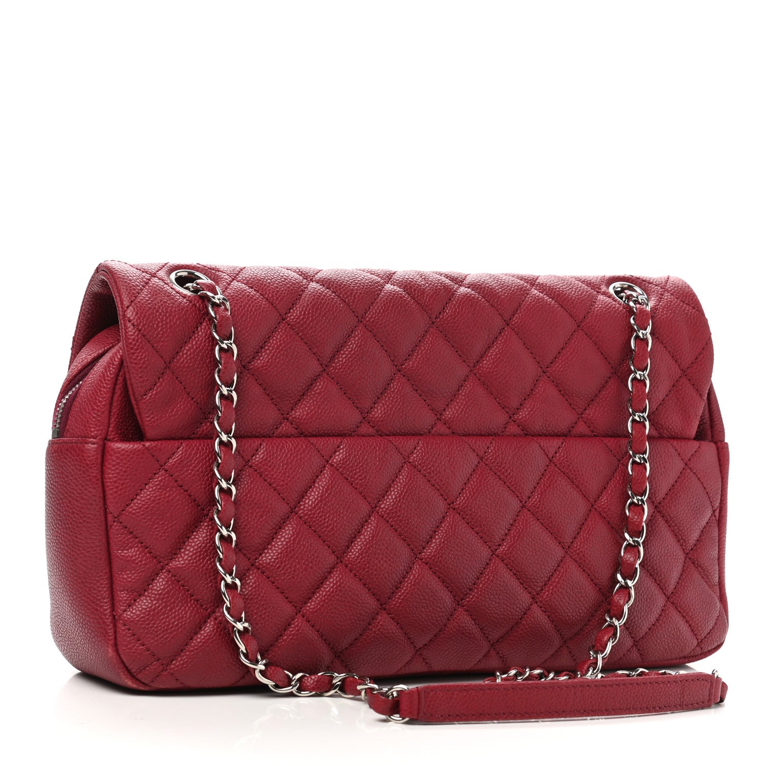 Chanel Caviar Quilted Jumbo Easy Flap Dark Pink 3 of 15