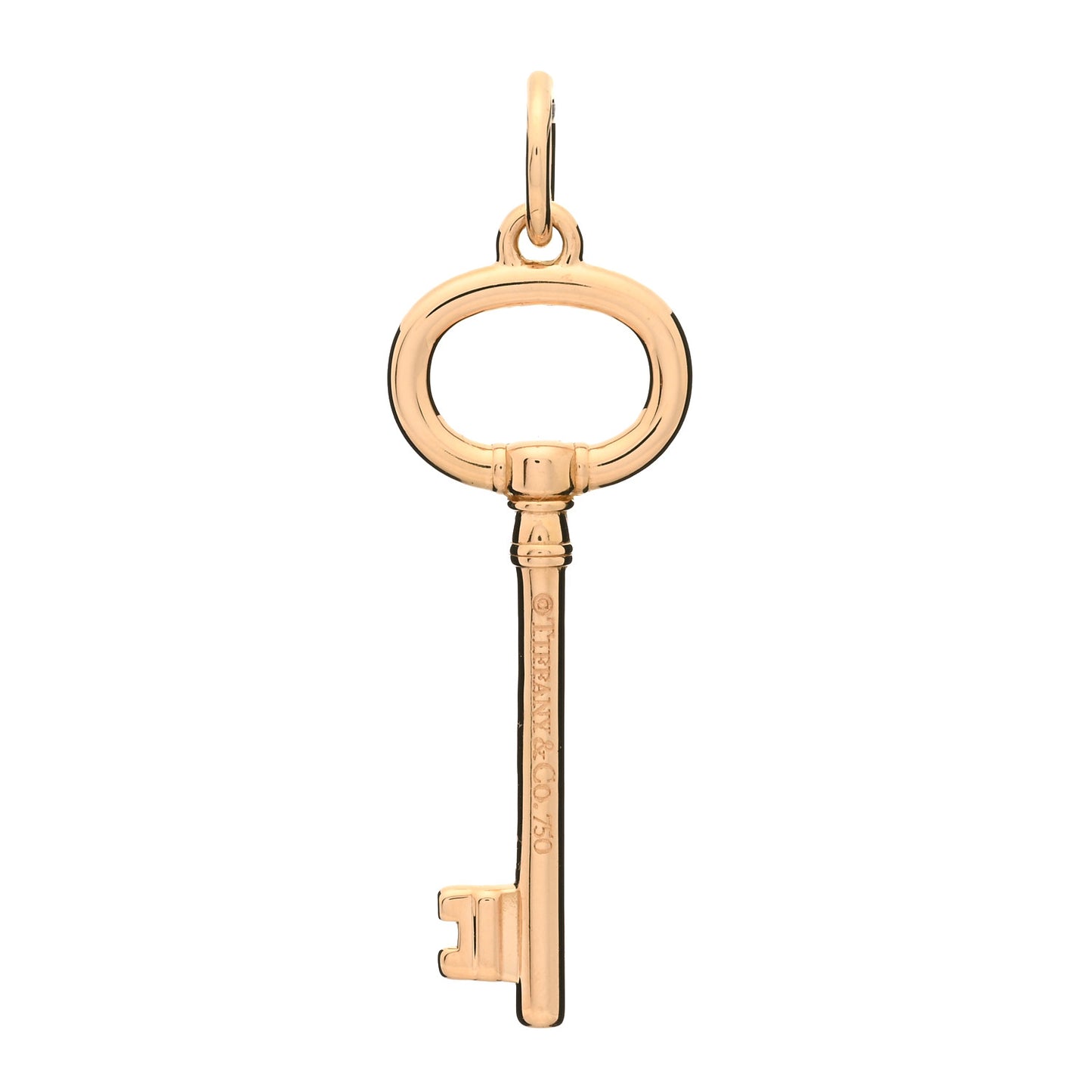 18K Rose Gold Small Oval Key Pendant