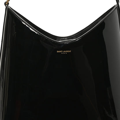 Saint Laurent Patent Calfskin Rendez-Vous Hobo Black 8 of 10