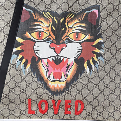 Gucci GG Supreme Monogram Angry Cat Vertical Tote 6 of 8