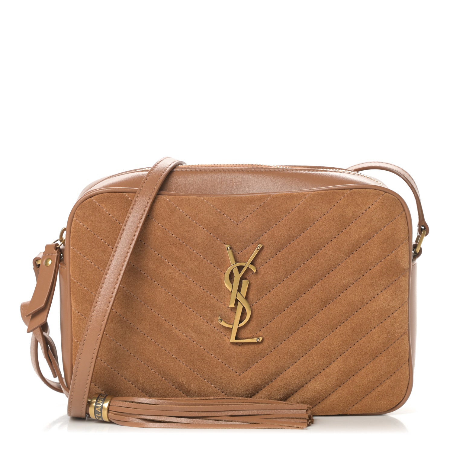 Saint Laurent Suede Matelasse Monogram Lou Camera Bag Cinnamon 1 of 11