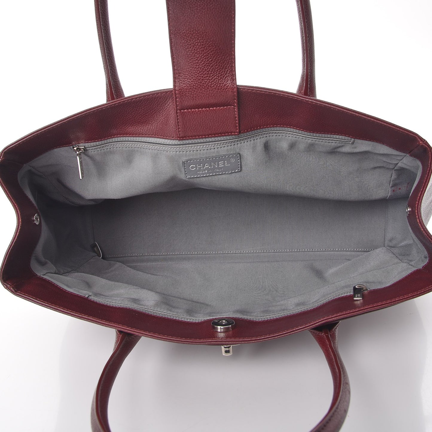 Calfskin Cerf Executive Shopper Tote Burgundy