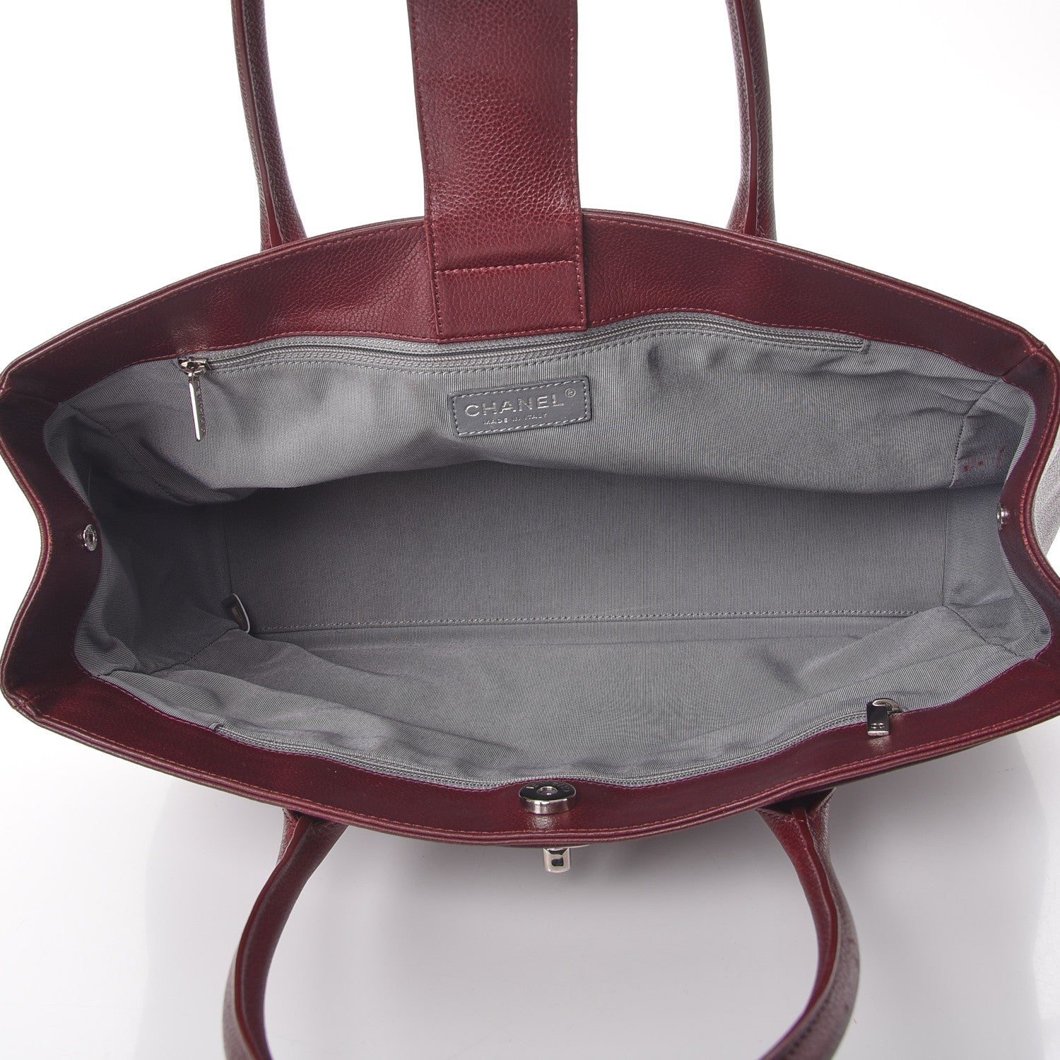 Chanel Calfskin Cerf Executive Shopper Tote Burgundy 5 of 12