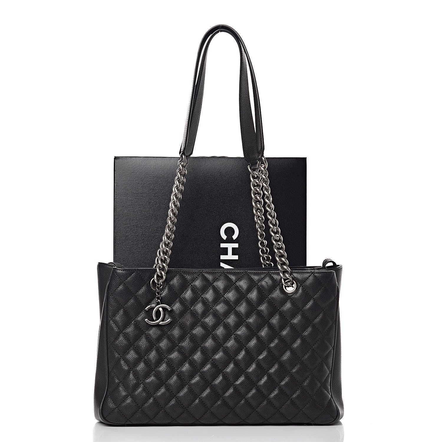 Chanel Caviar Quilted City Shopping Tote Black 10 of 10