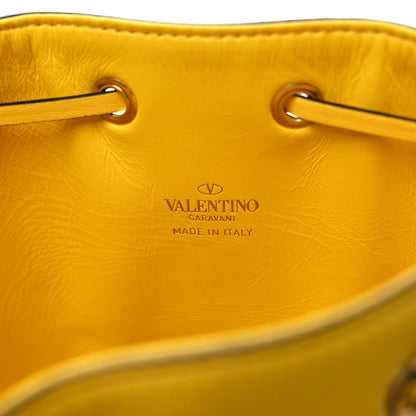Valentino Garavani Nappa Mini VLogo Signature Chain Bucket Bag Bright Lemon 6 of 8