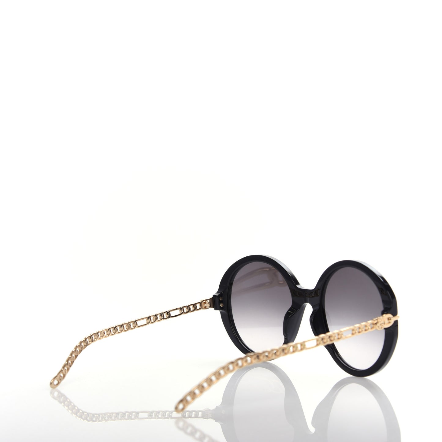 Acetate Detachable Charm Oversized Frame Round Sunglasses GG0726S Black