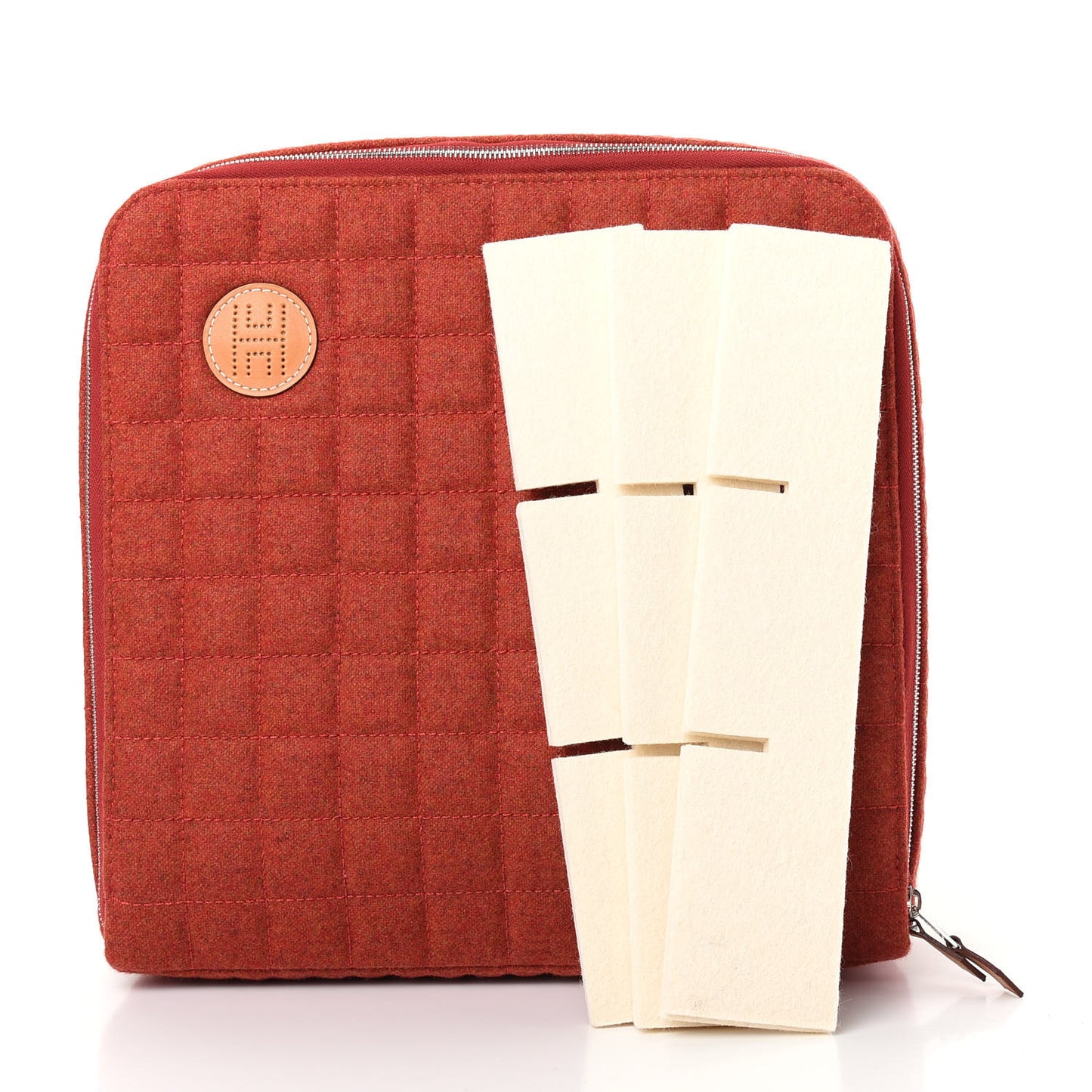 Wool Cashmere Paddock GM Jewelry Case Terracotta