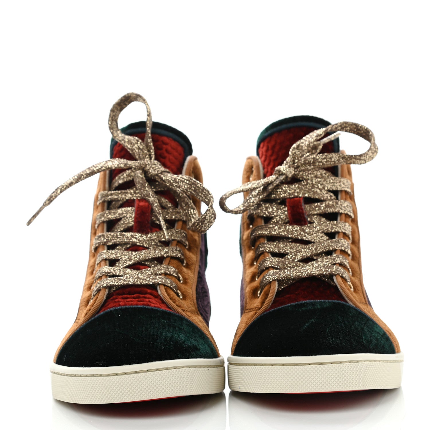 Christian Louboutin Velvet Stamp Floral Orlato High Top Flat Sneakers 37 2 of 10