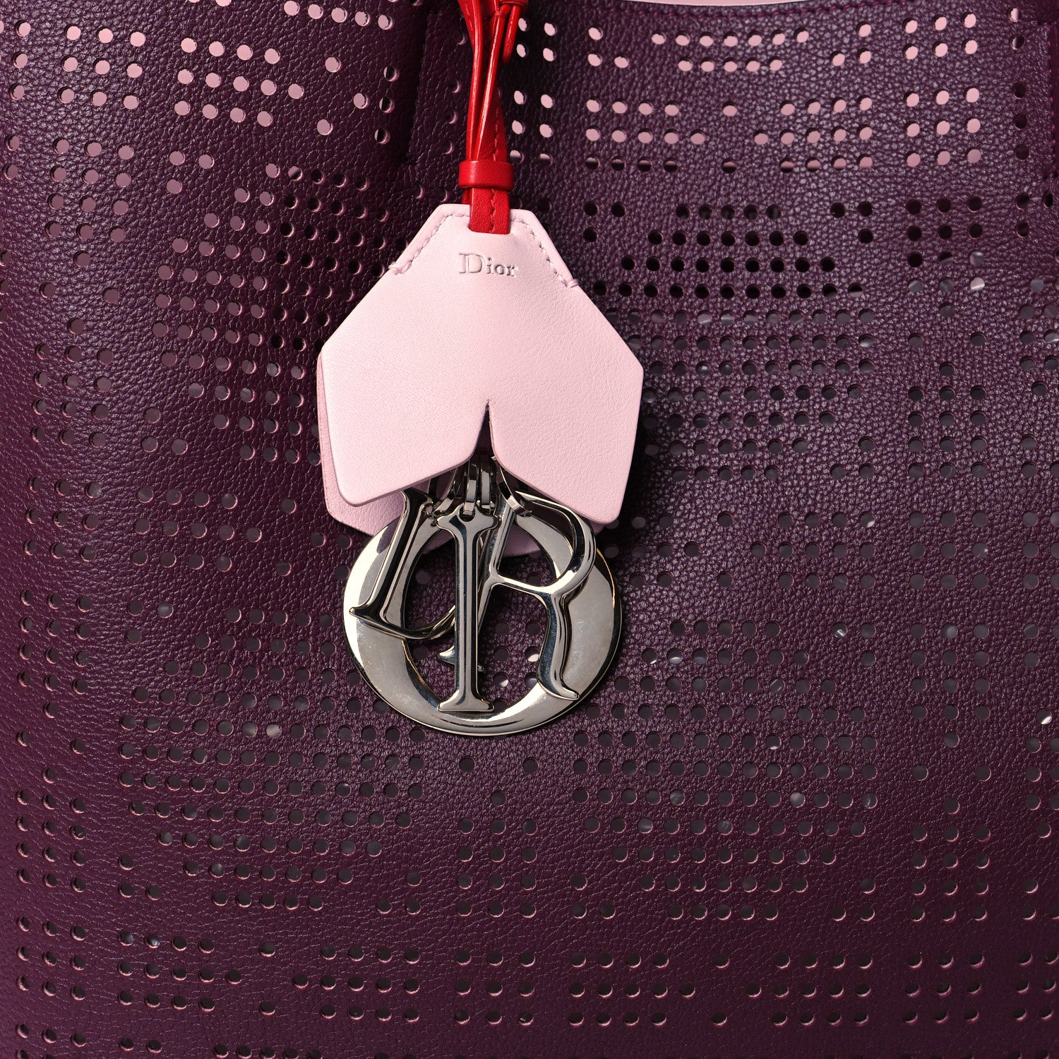 Christian Dior Calfskin Perforated Cannage Dioriva Tote Purple Multicolor 6 of 8