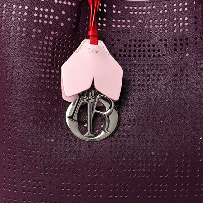Christian Dior Calfskin Perforated Cannage Dioriva Tote Purple Multicolor 6 of 8