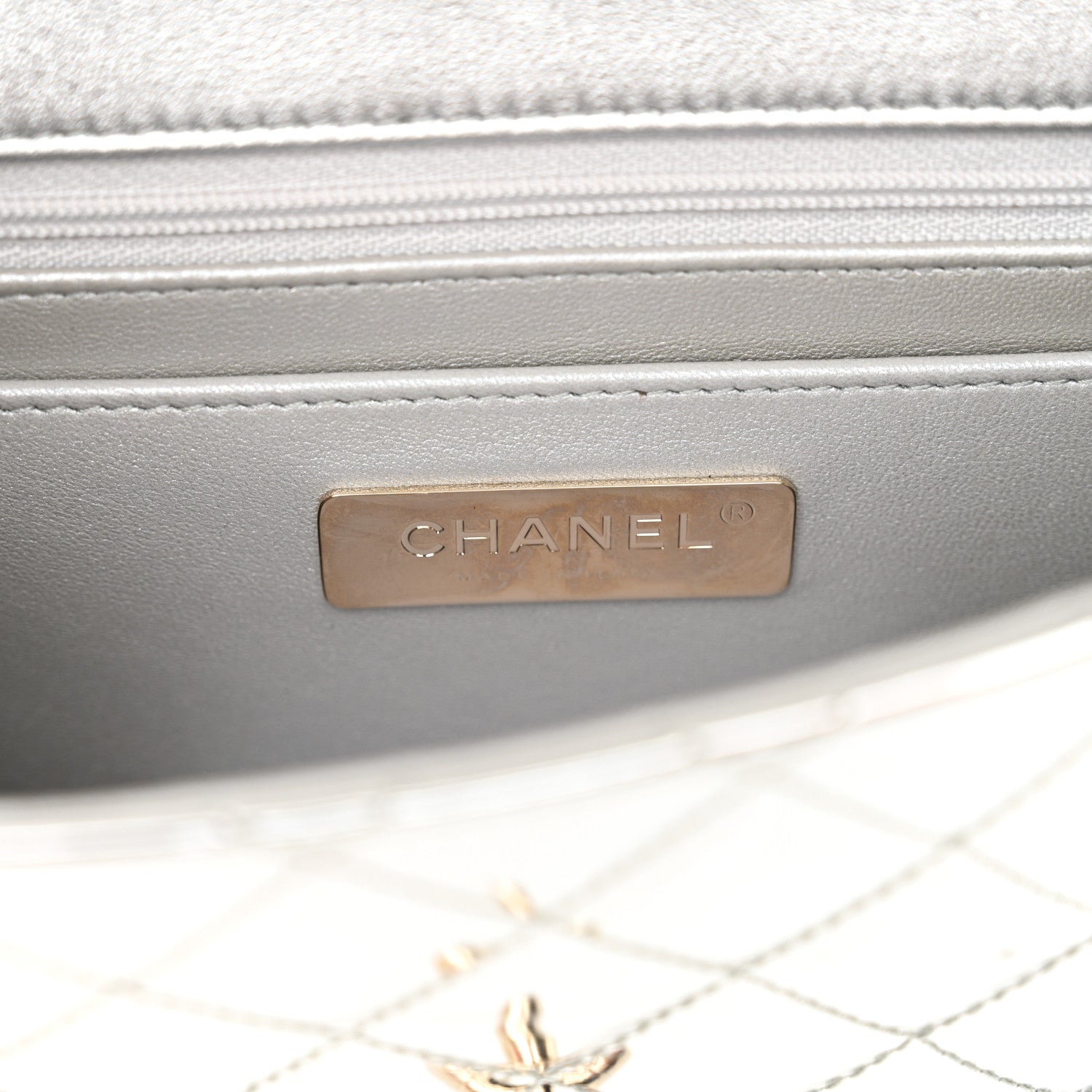 Chanel Mirror Calfskin Metallic Calfskin Medium Hollywood Boulevard Flap With Star Coin Purse Silvery 7 of 12