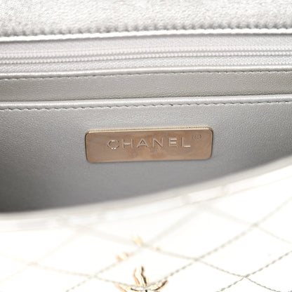 Chanel Mirror Calfskin Metallic Calfskin Medium Hollywood Boulevard Flap With Star Coin Purse Silvery 7 of 12