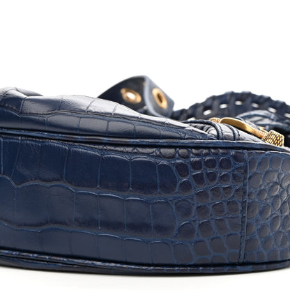 Balenciaga Extra Supple Calfskin Crocodile Embossed Le Cagole Shoulder Bag XS Indigo 9 of 9