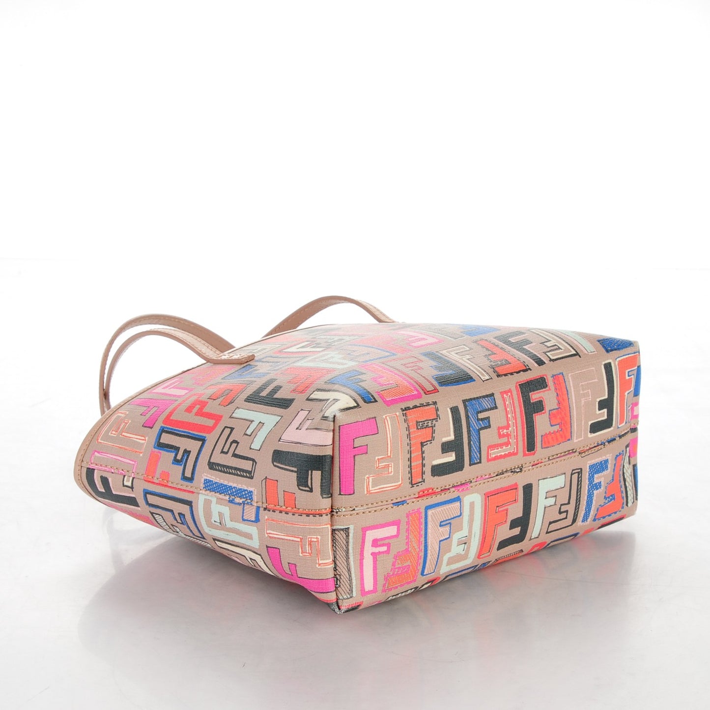 Zucca Spalmati Vitello FF Multicolor Mini Roll Tote Beige Multicolor Cipria