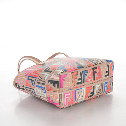 Fendi Zucca Spalmati Vitello FF Multicolor Mini Roll Tote Beige Multicolor Cipria 4 of 7