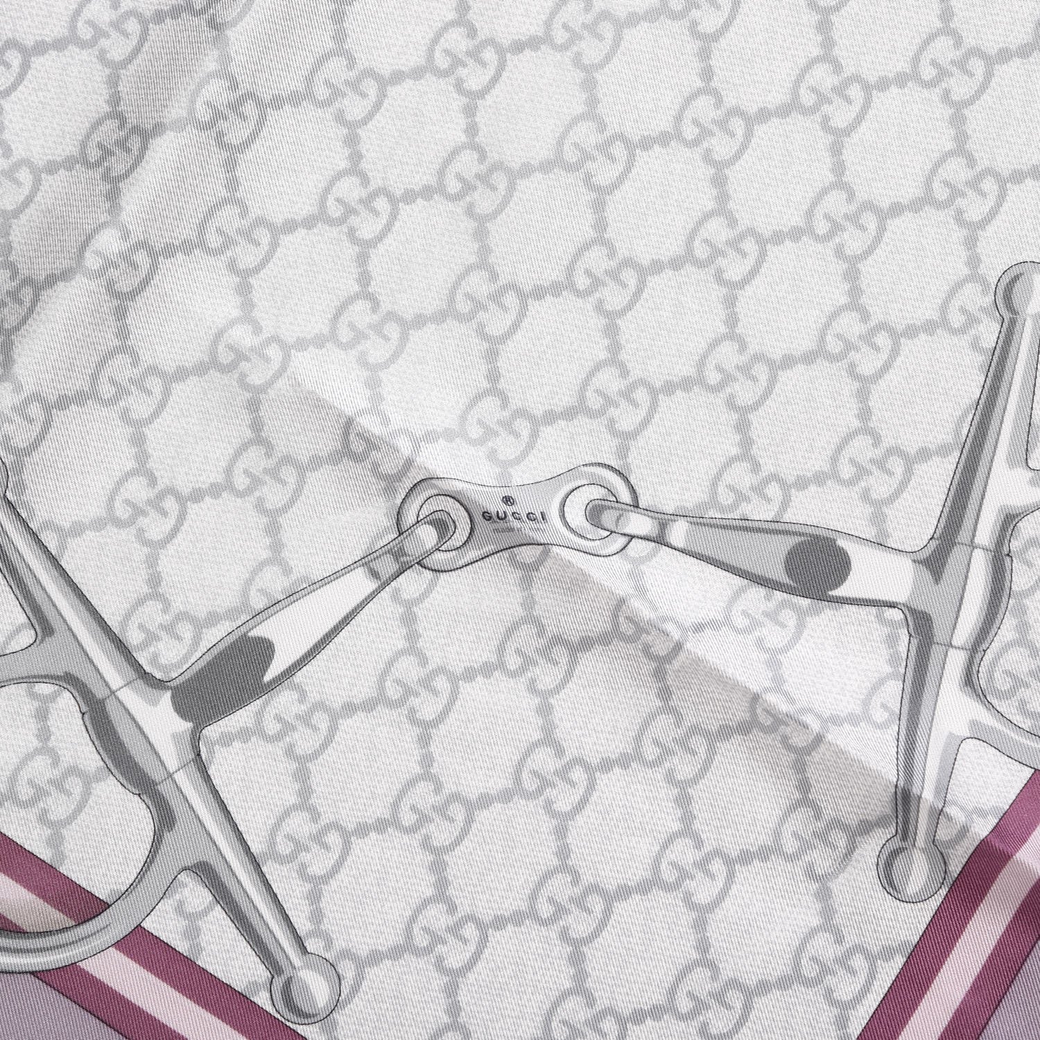 Gucci Silk Monogram Horsebit Square Scarf Purple 4 of 7