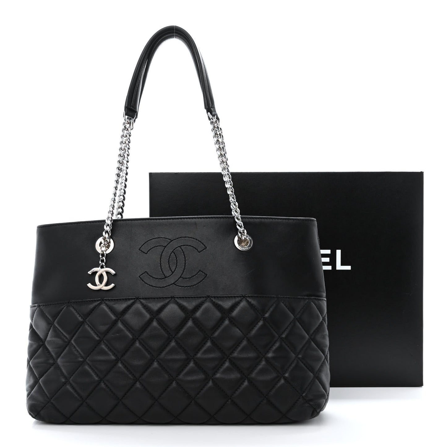 Lambskin Quilted Medium Urban Delight Tote Black