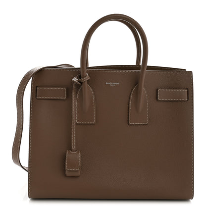 Saint Laurent Grained Calfskin Topstitch Small Classic Sac De Jour Taupe 1 of 13