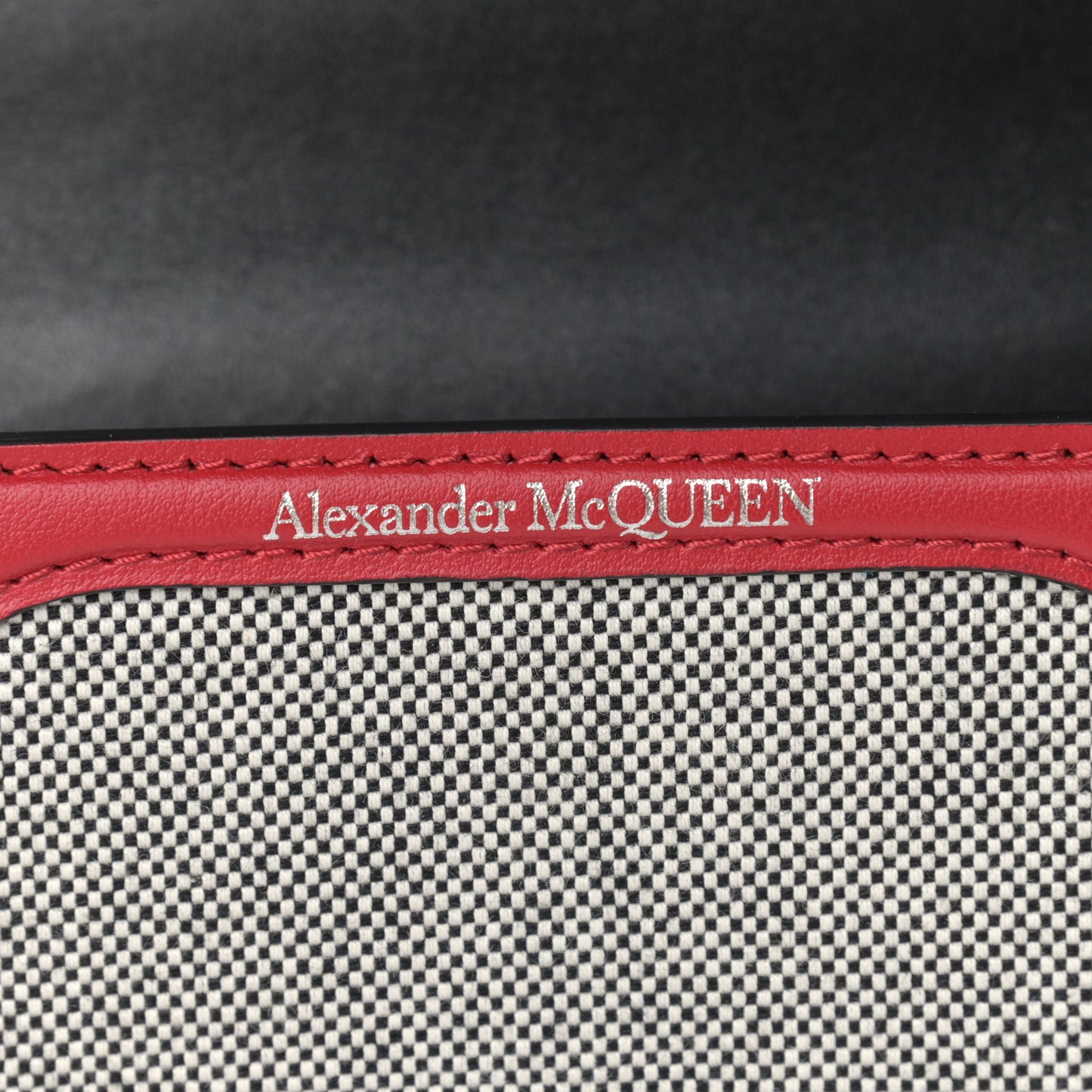 Soft Calfskin Woven Jeweled Knuckle Satchel Red Black