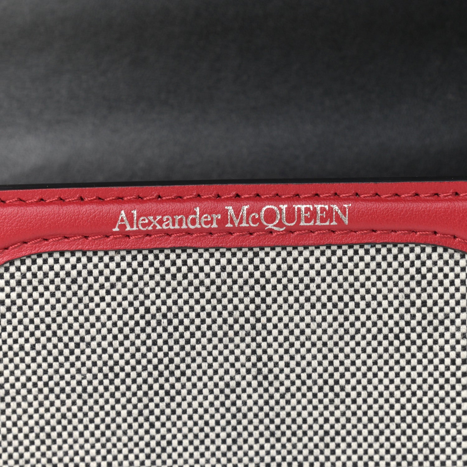 Alexander McQueen Soft Calfskin Woven Jeweled Knuckle Satchel Red Black 6 of 9