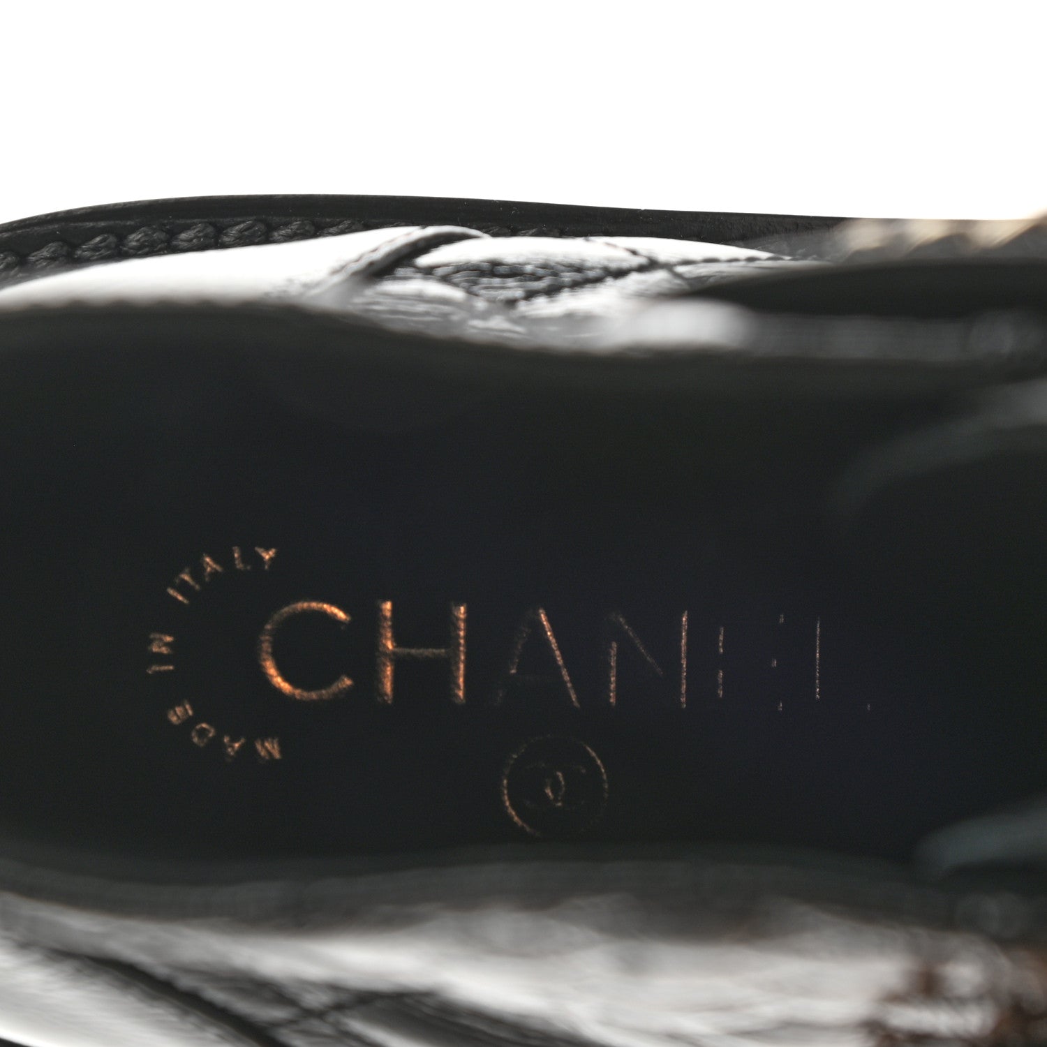 Chanel Shiny Lambskin Quilted Lace Up Combat Boots 40 Black 8 of 10