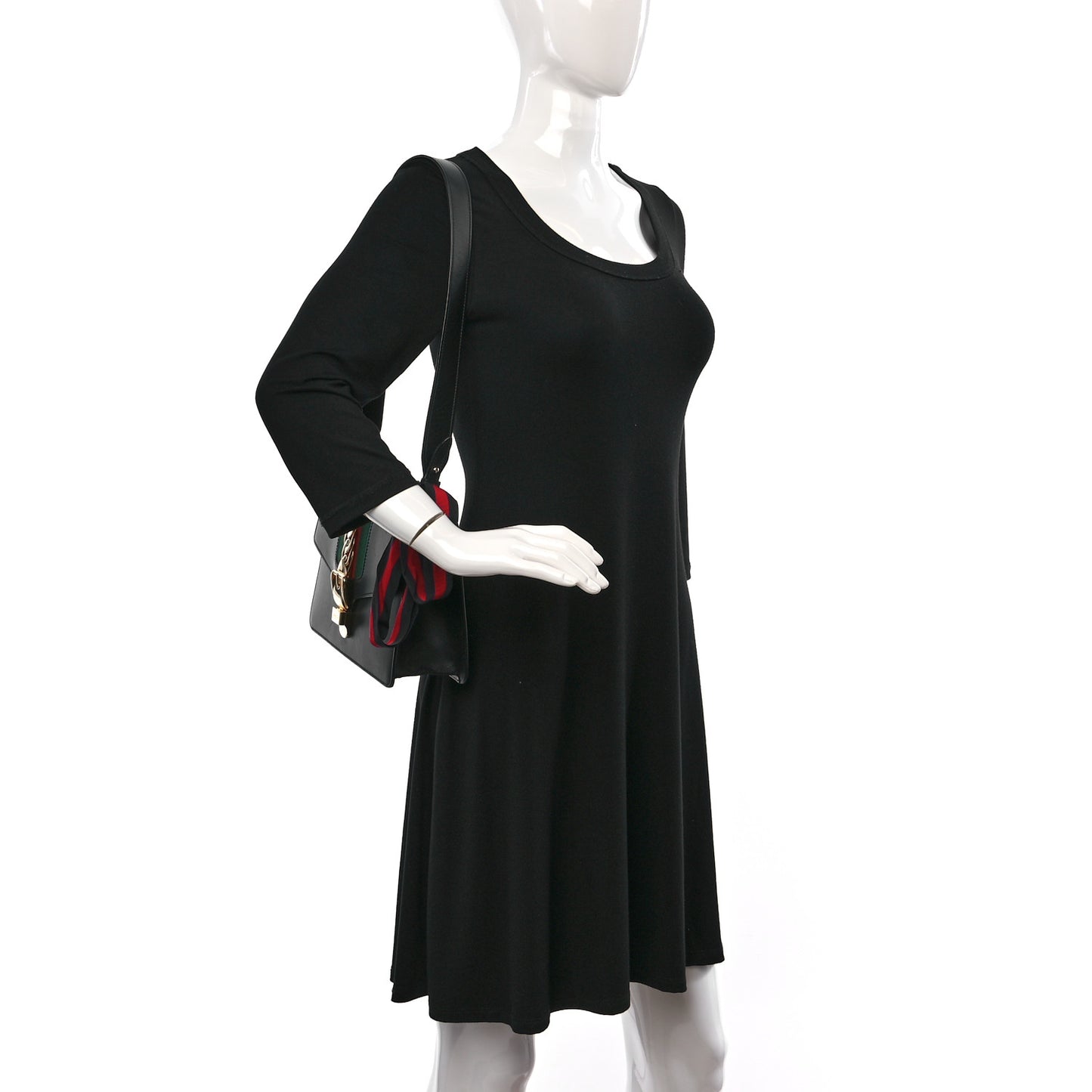 Calfskin Small Sylvie Shoulder Bag Black