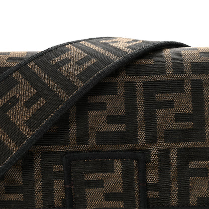 Fendi Fabric Jacquard FF 1974 Medium Baguette Tobacco Moro Black 7 of 9