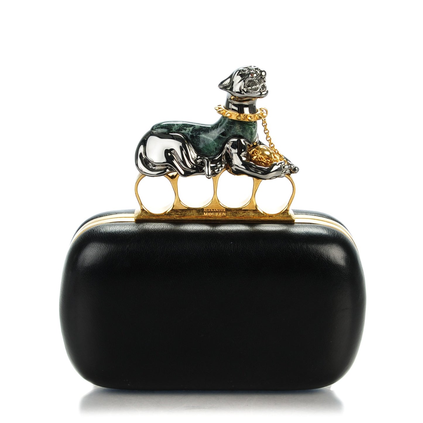 Nappa New Pantera Knuckle Duster Clutch Black