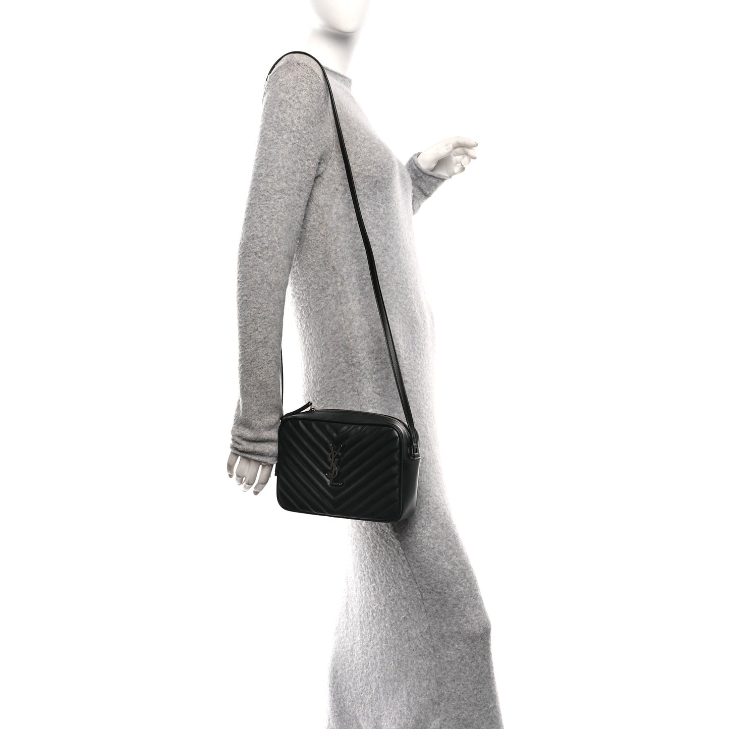 Calfskin Matelasse Monogram Lou Camera Bag Black