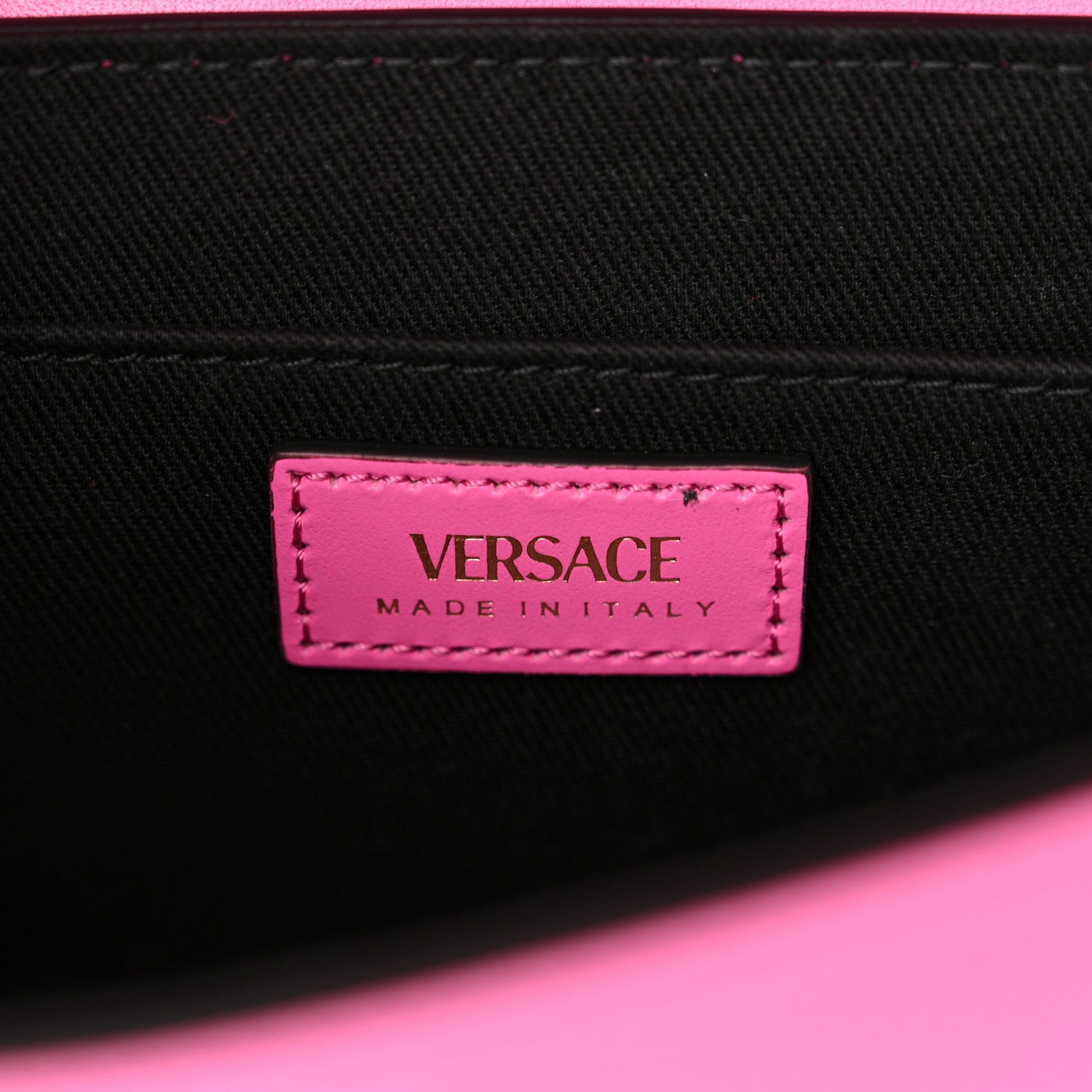 Versace Calfskin Vinyl Small Houndstooth La Medusa Crossbody Bag Pink Multicolor 6 of 9