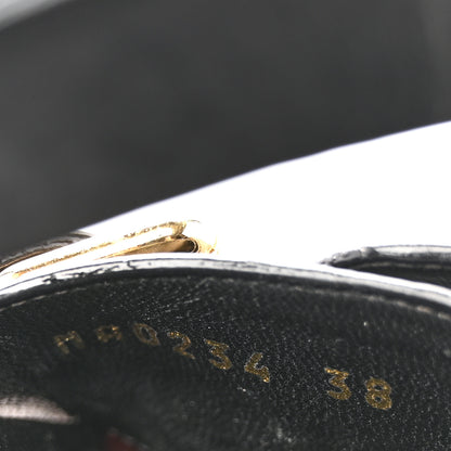 Louis Vuitton Lambskin Embossed Monogram Bom Dia Flat Mule Sandals 38 Black 9 of 11