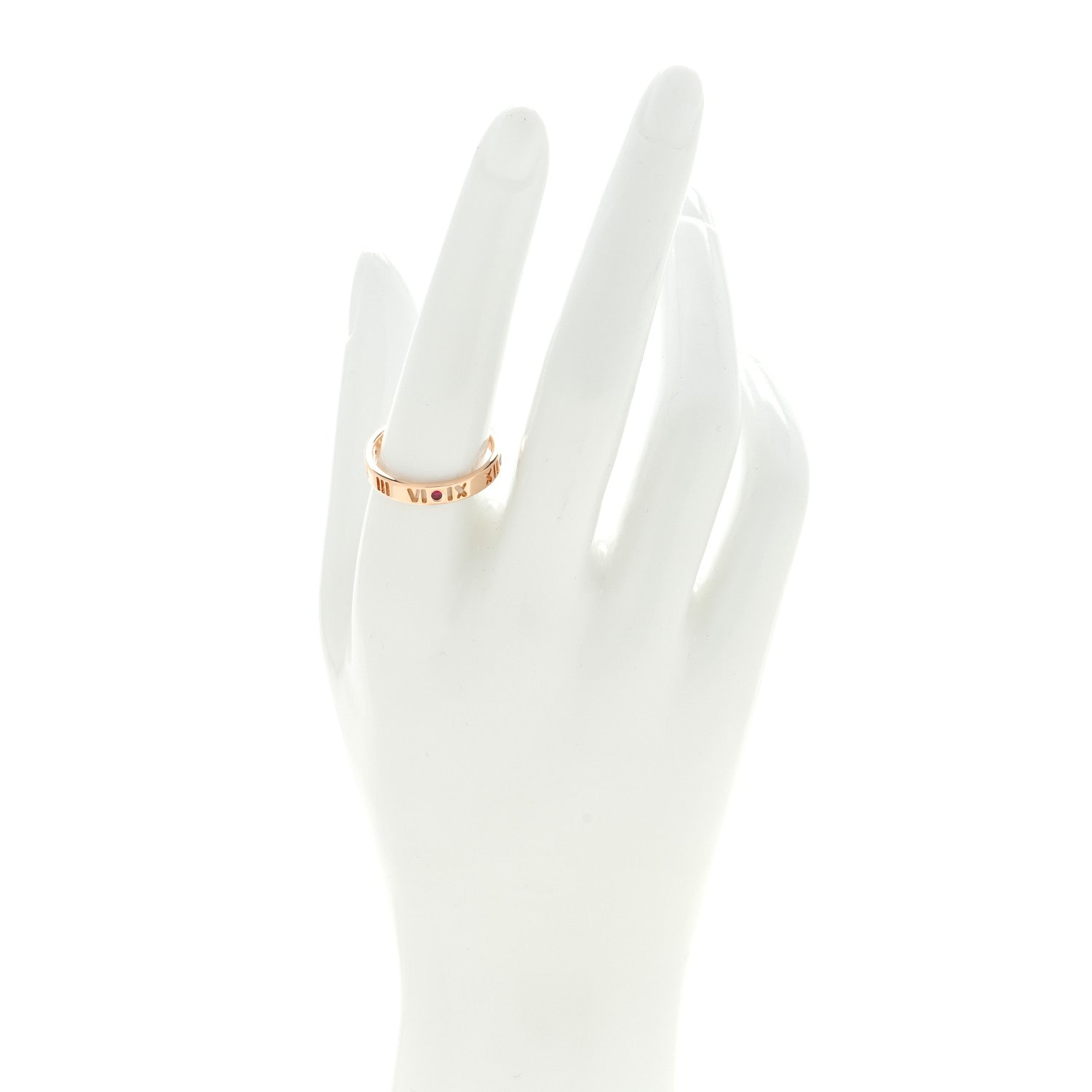 Tiffany 18K Rose Gold Ruby Atlas Pierced Ring 58 8.25 2 of 4