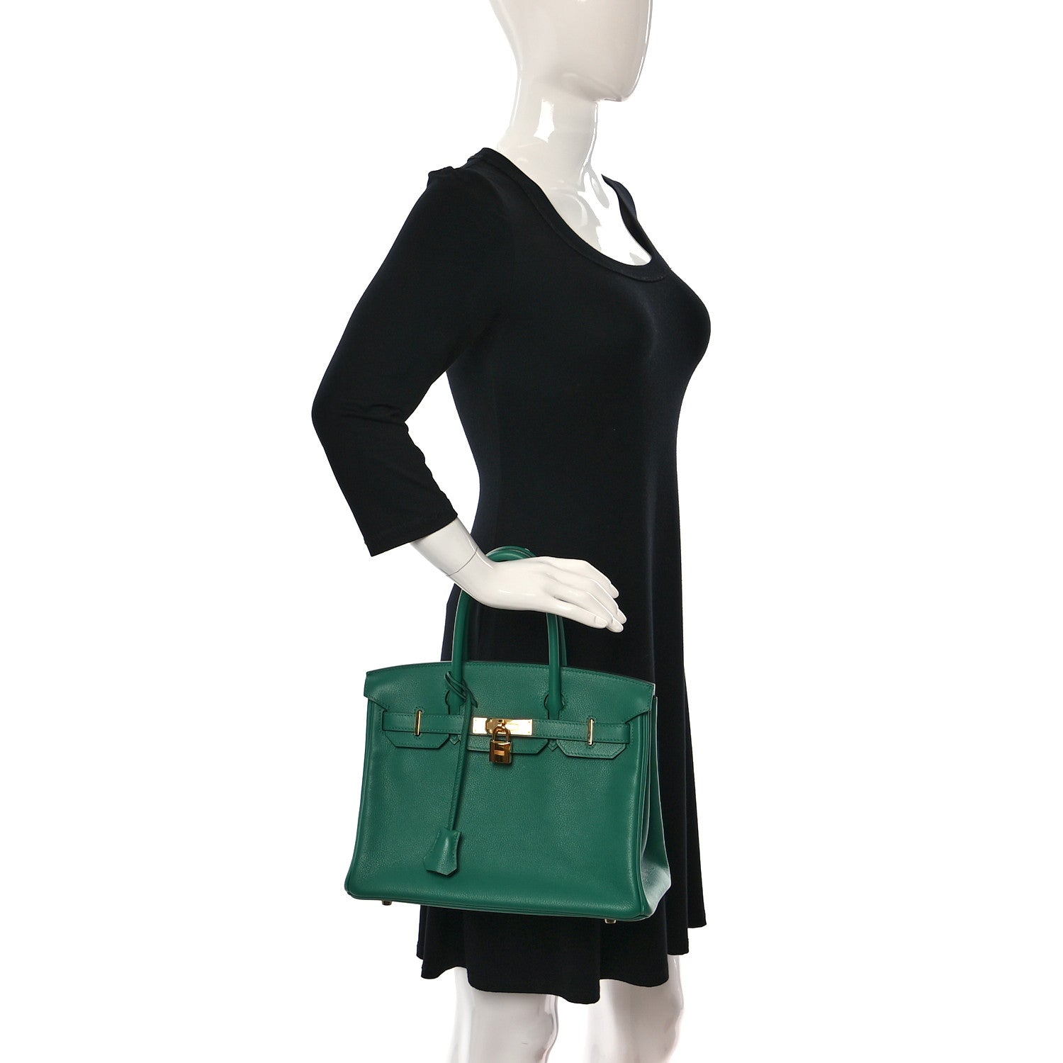 Hermes Taurillon Novillo Birkin 30 Vert Vertigo 2 of 9