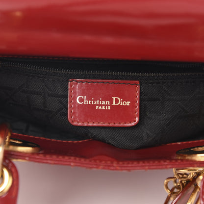 Christian Dior Patent Cannage Mini Lady Dior Red 6 of 17