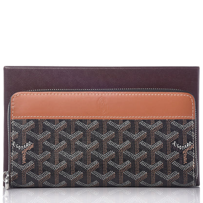 Goyard Goyardine Matignon Zip Around GM Wallet Black Gold 10 of 10