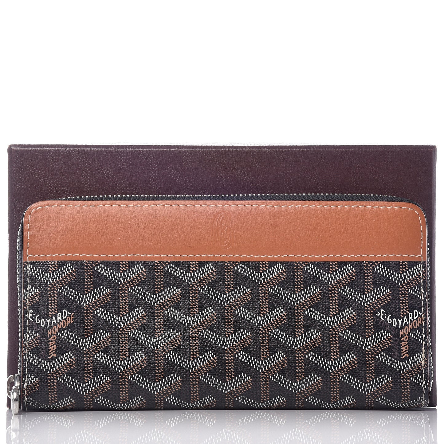 Goyardine Matignon Zip Around GM Wallet Black Gold