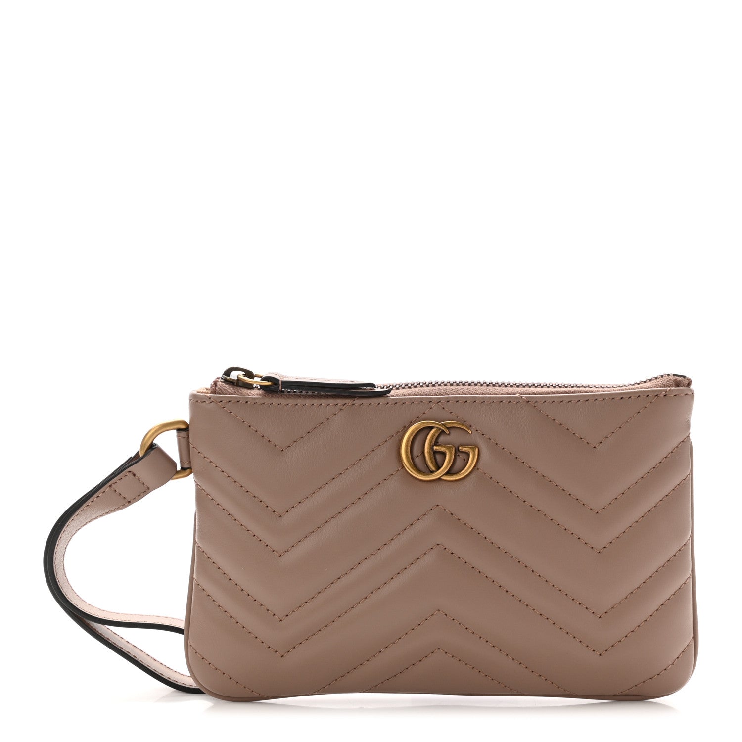 Gucci Calfskin Matelasse GG Marmont Wrist Wallet Porcelain Rose 1 of 7