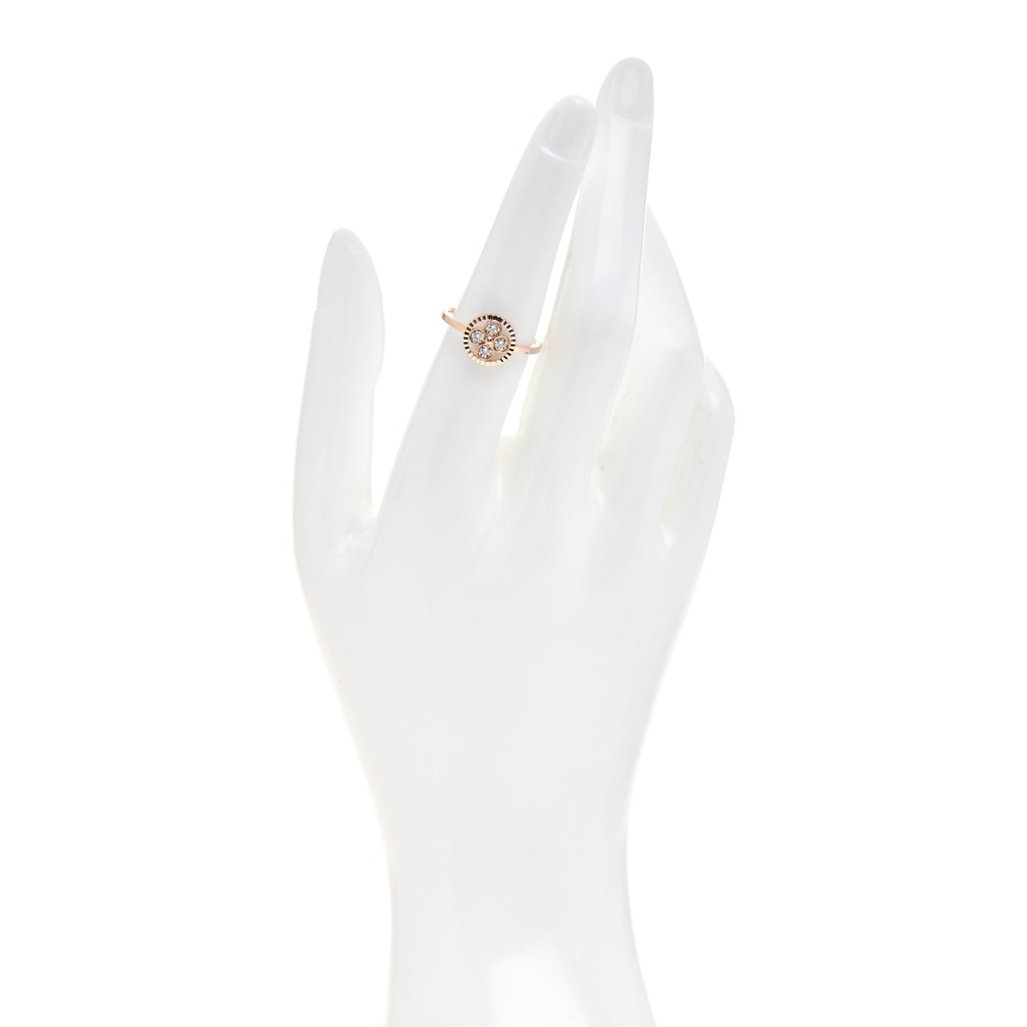 18K Pink Gold Diamond Blossom BB Ring 53 6.25