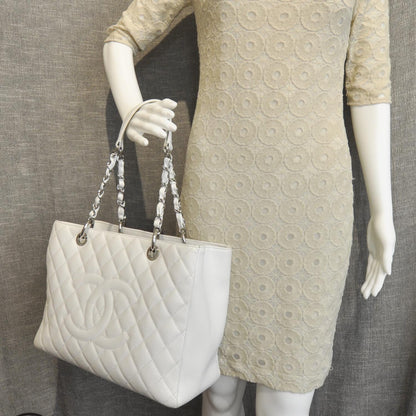 Chanel Caviar Grand Shopping Tote GST White 5 of 10