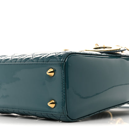 Christian Dior Patent Cannage Small Lady Dior Turquoise 10 of 13