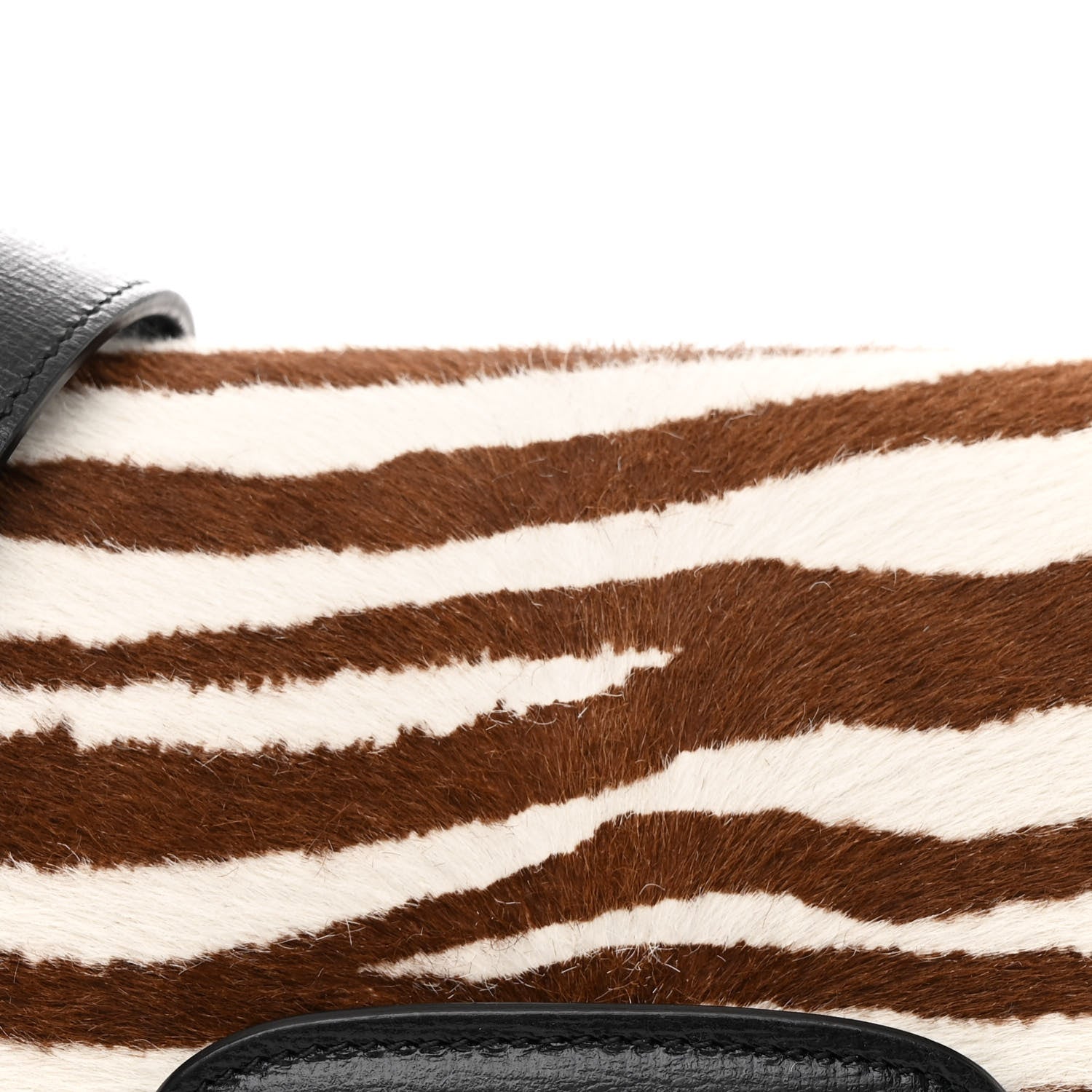 Gucci Pony Hair Zebra Striped Horsebit 1955 Shoulder Bag White Brown Black 8 of 13