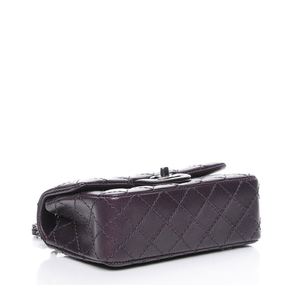 Chanel Washed Caviar Quilted Mini Rectangular Flap Dark Purple 4 of 8